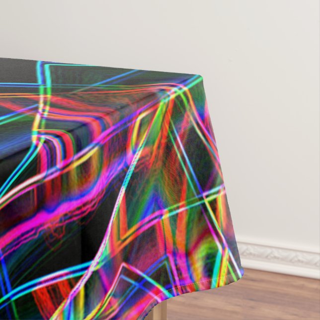 Ecken und farbenfrohe Neonecken Tischdecke (Beispiel)