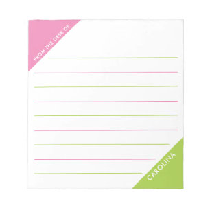 Eckige Farbblock Pink Lime Grün Von meinem Schreib Notizblock
