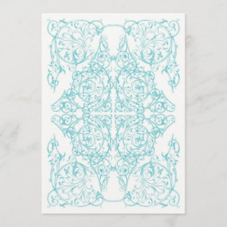 Eckige Flourish-Hochzeitseinladung Blau) Einladung