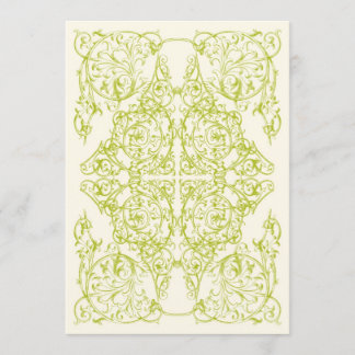 Eckige Flourish-Hochzeitseinladung (Chartreuse) Einladung