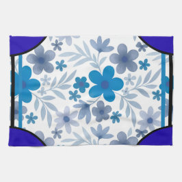 Eckstein Blüten Indigo Geschirrtuch