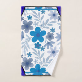 Eckstein Blüten Indigo Handtuch