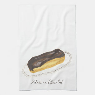 Éclair au Chocolat Aquarell Geschirrtuch