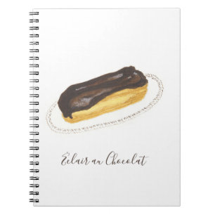 Éclair au Chocolat Wasserfarbe Notizblock