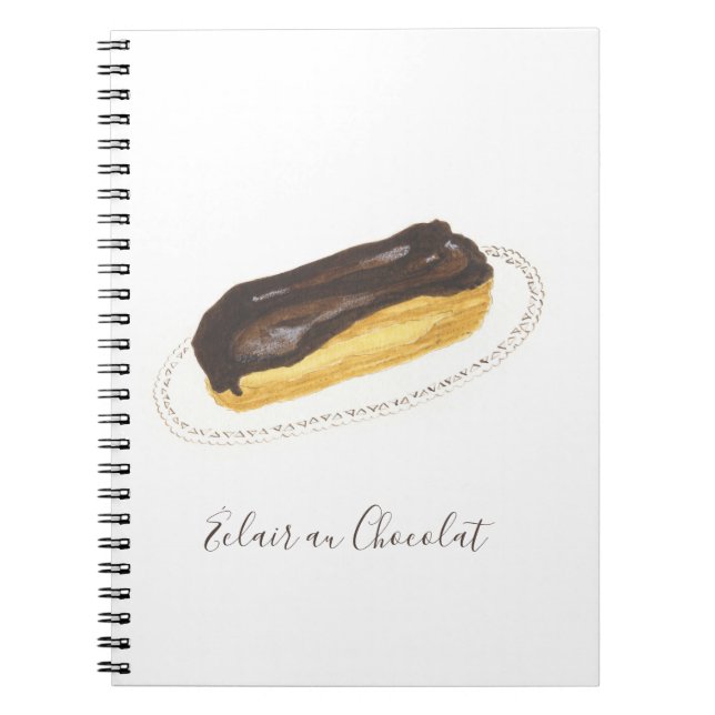 Éclair au Chocolat Wasserfarbe Notizblock (Vorderseite)