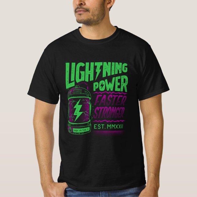 Éclair, T-shirt portant le vêtement de rue (Devant)