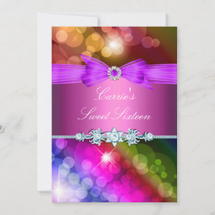 Eclairage arc-en-ciel et Sweet sixteen  Invitation