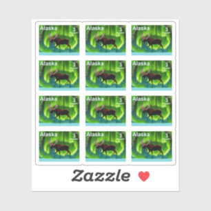 Éclairage du nord de l'orignal - Sticker de la scè