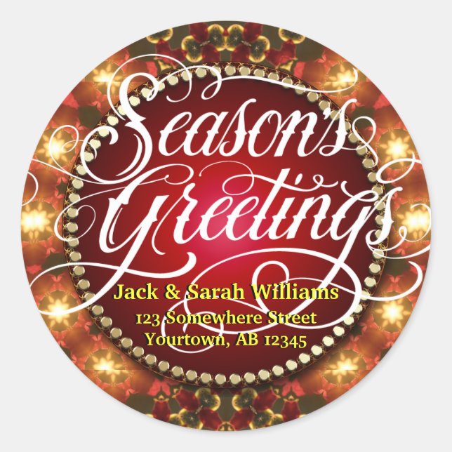 Éclairage Festin Saison Salutations Cadeau Sticker (Devant)