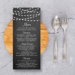 Éclairages De Chaîne Sur Le Menu Mariage Du Tablea