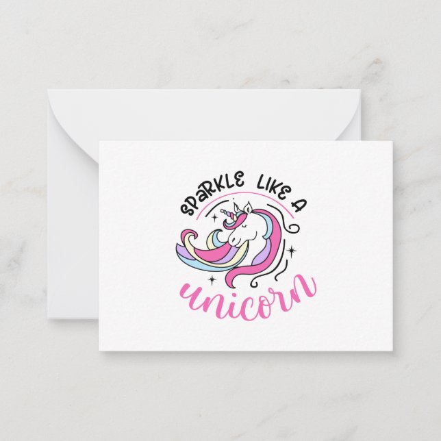 Éclairer Comme Une Carte Unicorn Flat Note (Devant)