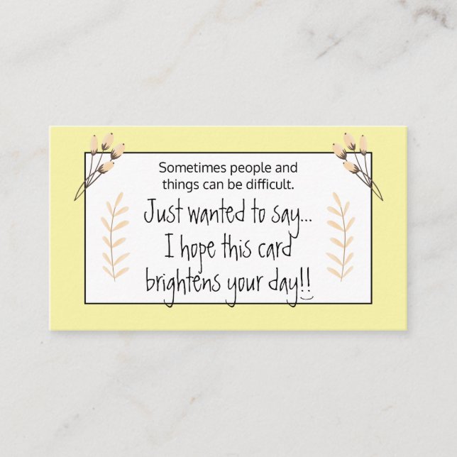 Éclairer Votre Jour Cartes Florales Jaunes (Devant)