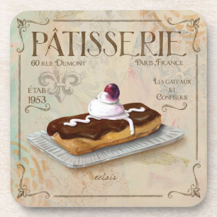 Eclairs de chocolat français de dessous de verre