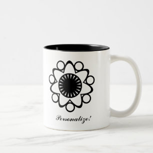 Éclat avec Mug Fleur Vie, Noir
