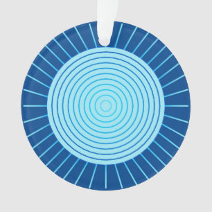 Éclat de soleil géométrique moderne - Bleu cobalt 