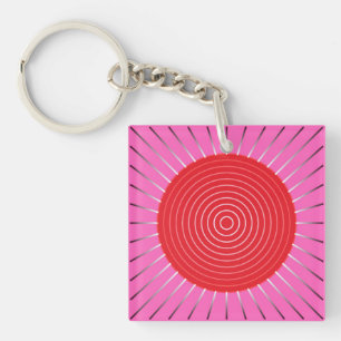 Éclat de soleil géométrique moderne - Fuchsia et R
