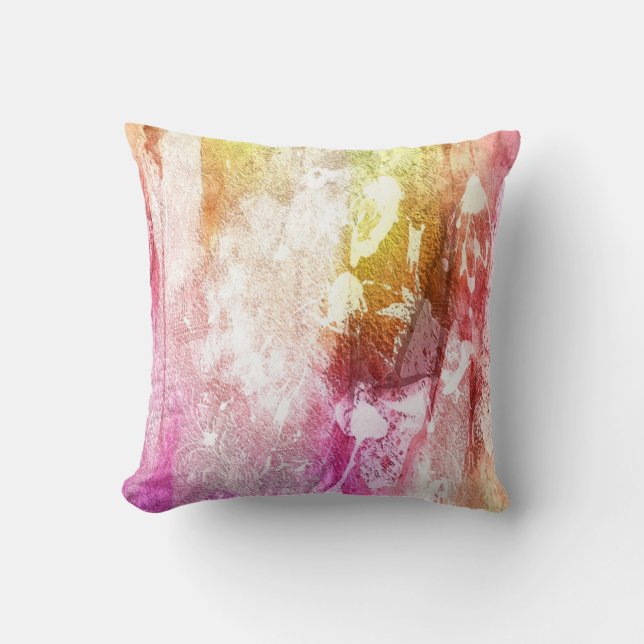 Eclectic Artistic Muschel Pink & Gold Girly Printe Kissen (Vorderseite)