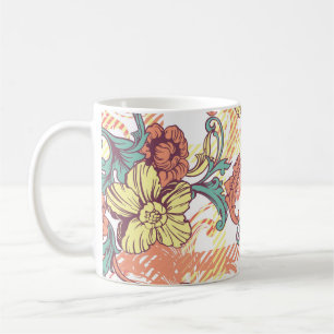 Eclectic Baroque Stoff Kariertes Muster Kaffeetasse