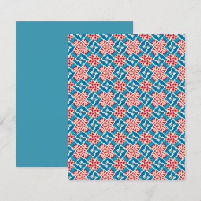 Eclectic Boho Red Turquoise X Scrapbook Paper (Vorne/Hinten)