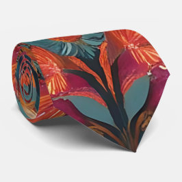 Eclectic Floral and Geometric Boho Neck Tie Krawatte