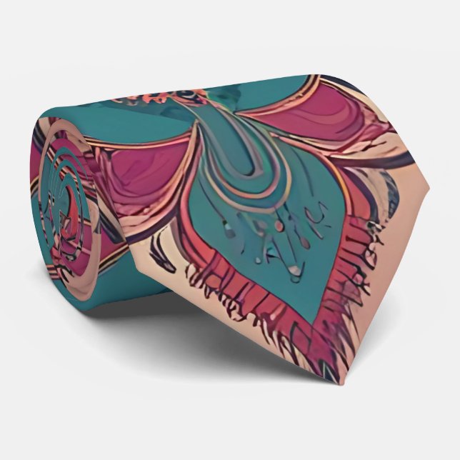 Eclectic Floral Paisley Neck Tie Krawatte (Gerollt)