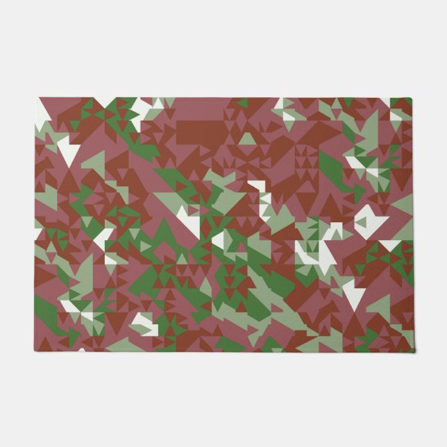 Eclectic Mod Retro Geometric Christmas Pattern Fußmatte (Vorderseite)