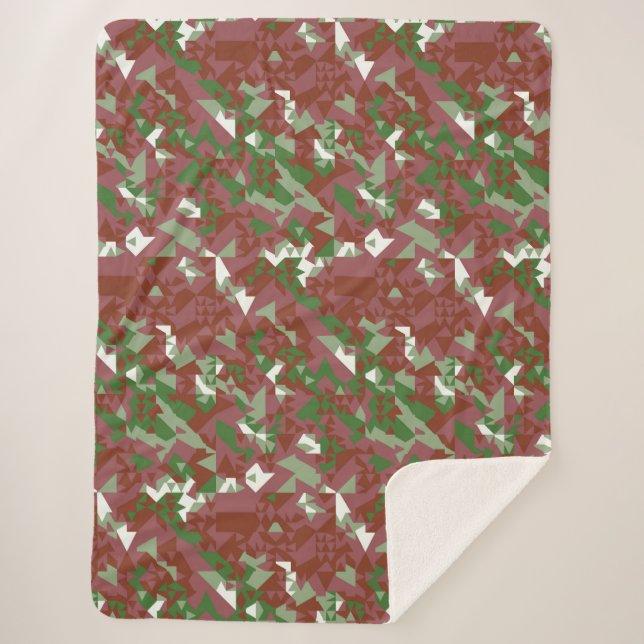 Eclectic Mod Retro Geometric Christmas Pattern Sherpadecke (Vorderseite)