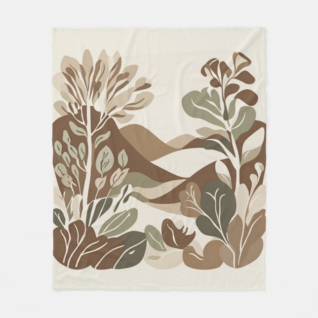 Eclectic Natural Terracotta Rustic Boho Fleecedecke (Vorderseite)
