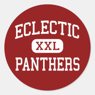 Eclectic - Panthers - Middle - Eclectic Alabama Runder Aufkleber