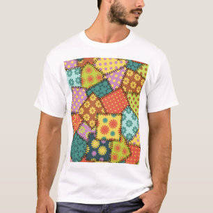 Eclectic Patchwork: Diverse Muster Mix T-Shirt