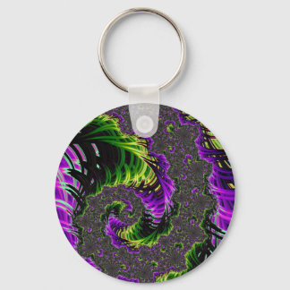 Eclectic Psychedelic Spiral Fraktal Abstrakt Art Schlüsselanhänger