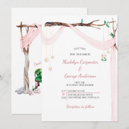 Eclectic Romance - Pink Drape Mason Jar Lights Einladung