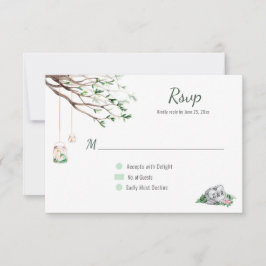 Eclectic Romance Woodland Wedding RSVP Karte