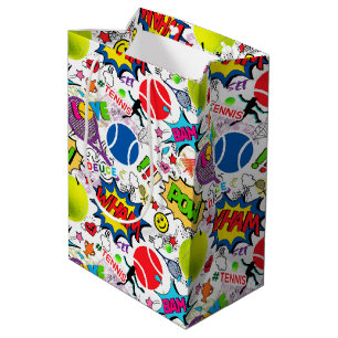 😍 🤩 Eclectic tennis 🎾 Muster Mittlere Geschenktüte