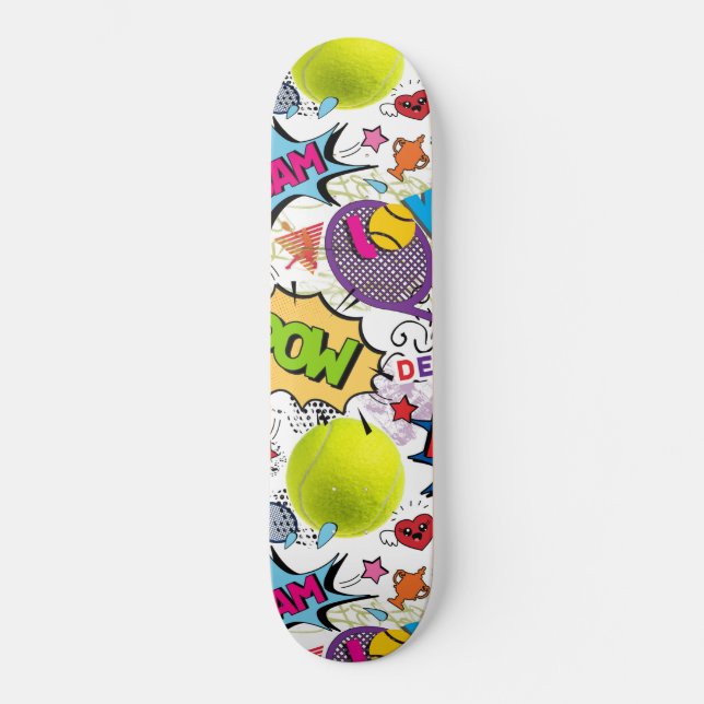 😍 🤩 Eclectic tennis 🎾 Muster Skateboard (Vorderseite)