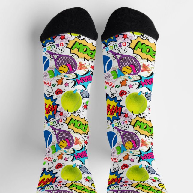 😍 🤩 Eclectic tennis 🎾 Muster Socken (Oben)