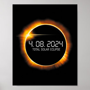 Eclipse 2024 April 8 Totalität Männer Frauen Kinde Poster