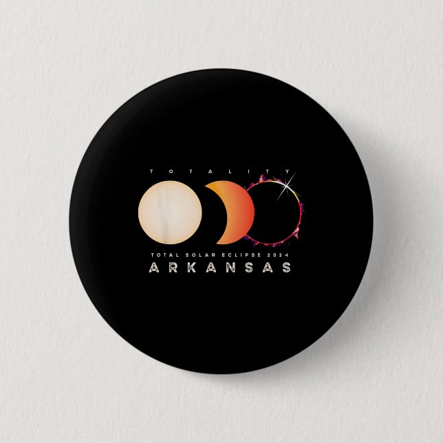 Eclipse 2024 Arkansas Total Eclipse Astronomie Gra Button (Vorderseite)