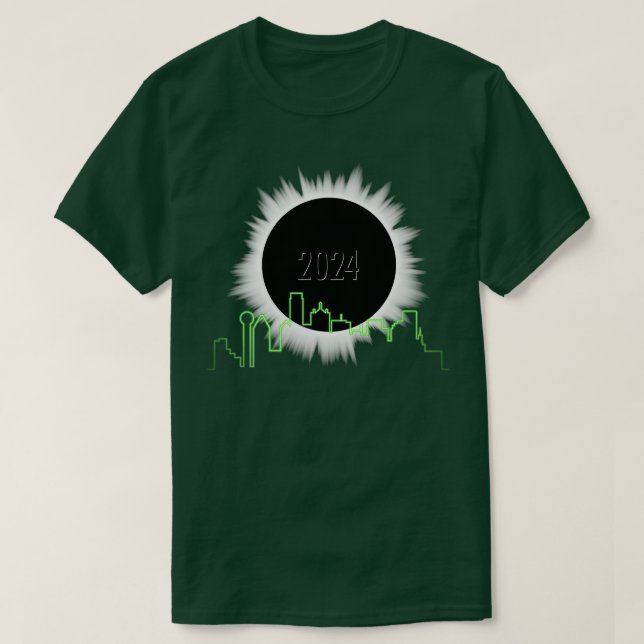 Eclipse 2024 Dallas Skyline TShirt (Design vorne)