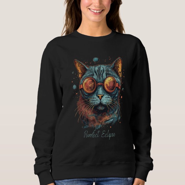 Eclipse 2024 Design Purrfect Eclipse Cat Sweatshirt (Vorderseite)
