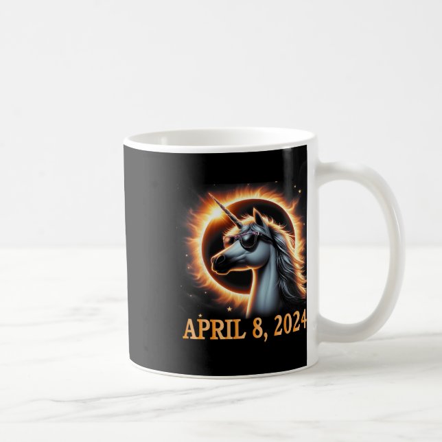 Eclipse 2024 Einhorn mit Solarglas Kaffeetasse (Rechts)
