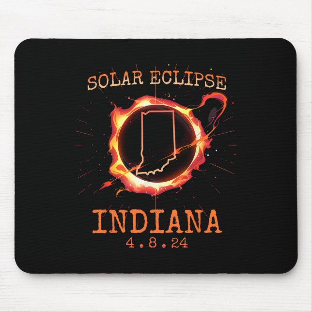 Eclipse 2024 Indiana Staat Totality Usa Path Souve Mousepad (Vorne)