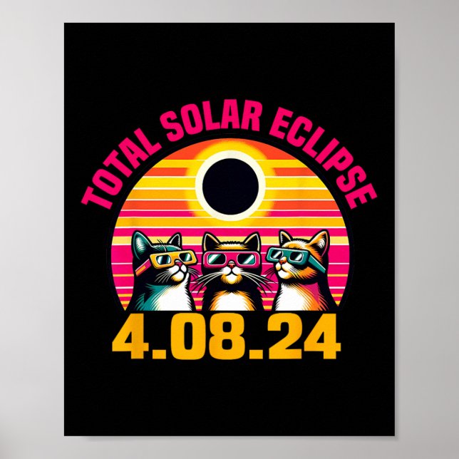 Eclipse 2024 Insgesamt Eclipse 8. April 2024 Cat G Poster (Vorne)