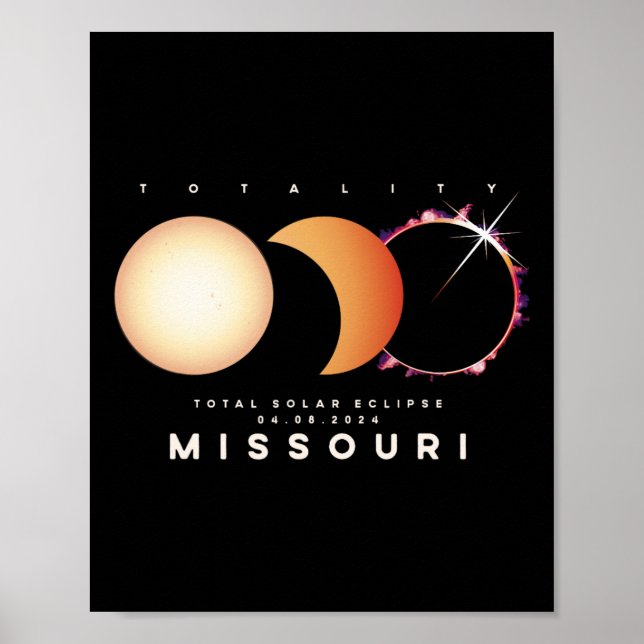 Eclipse 2024 Missouri Total Eclipse Astronomie Gra Poster (Vorne)