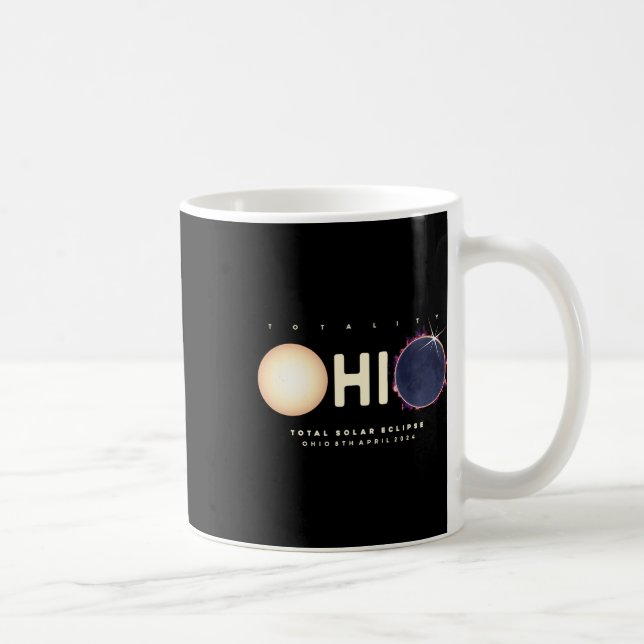 Eclipse 2024 Ohio Total Eclipse Astronomie Grafik Kaffeetasse (Rechts)