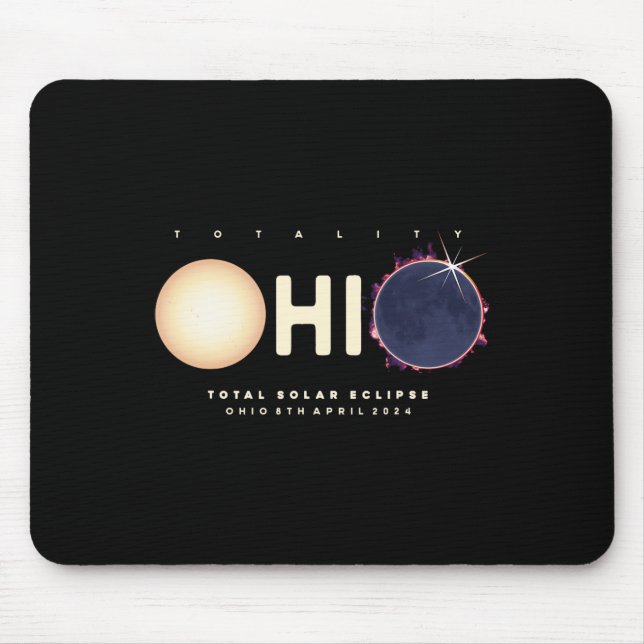 Eclipse 2024 Ohio Total Eclipse Astronomie Grafik Mousepad (Vorne)