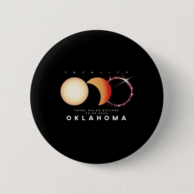 Eclipse 2024 Oklahoma Total Eclipse Astronomie Gra Button (Vorderseite)