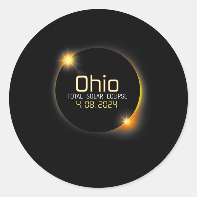 Eclipse 2024 Shirt Staat Ohio Total Solar Eclipse Runder Aufkleber (Vorderseite)