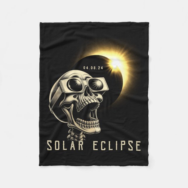 Eclipse 2024 Shirt Total Eclipse 8. April 2024 Sk Fleecedecke (Vorderseite)