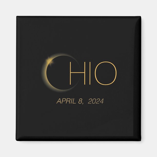Eclipse 2024 Shirt Total Solar Eclipse Staat Ohio Magnet (Vorne)